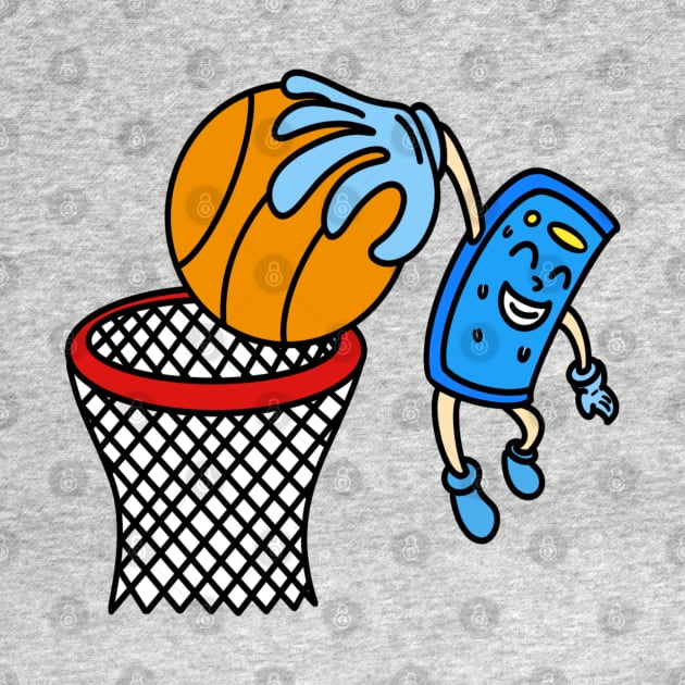 Funny cartoon basketball dunk by Andrew Hau